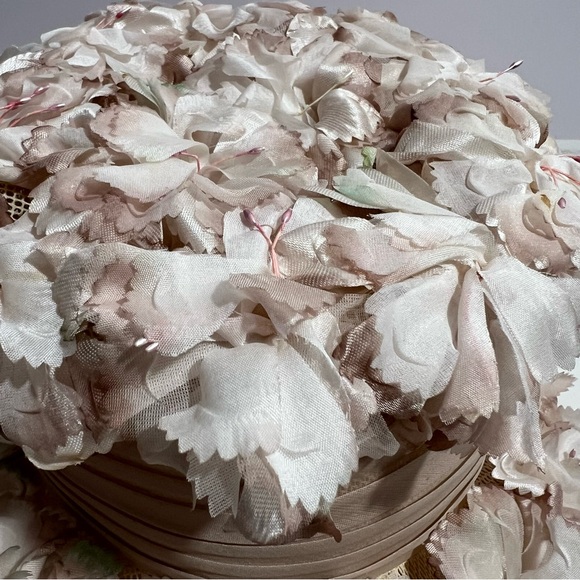 Vintage 1950's Pale Pink Floral Bucket Hat -- OS - Picture 4 of 6